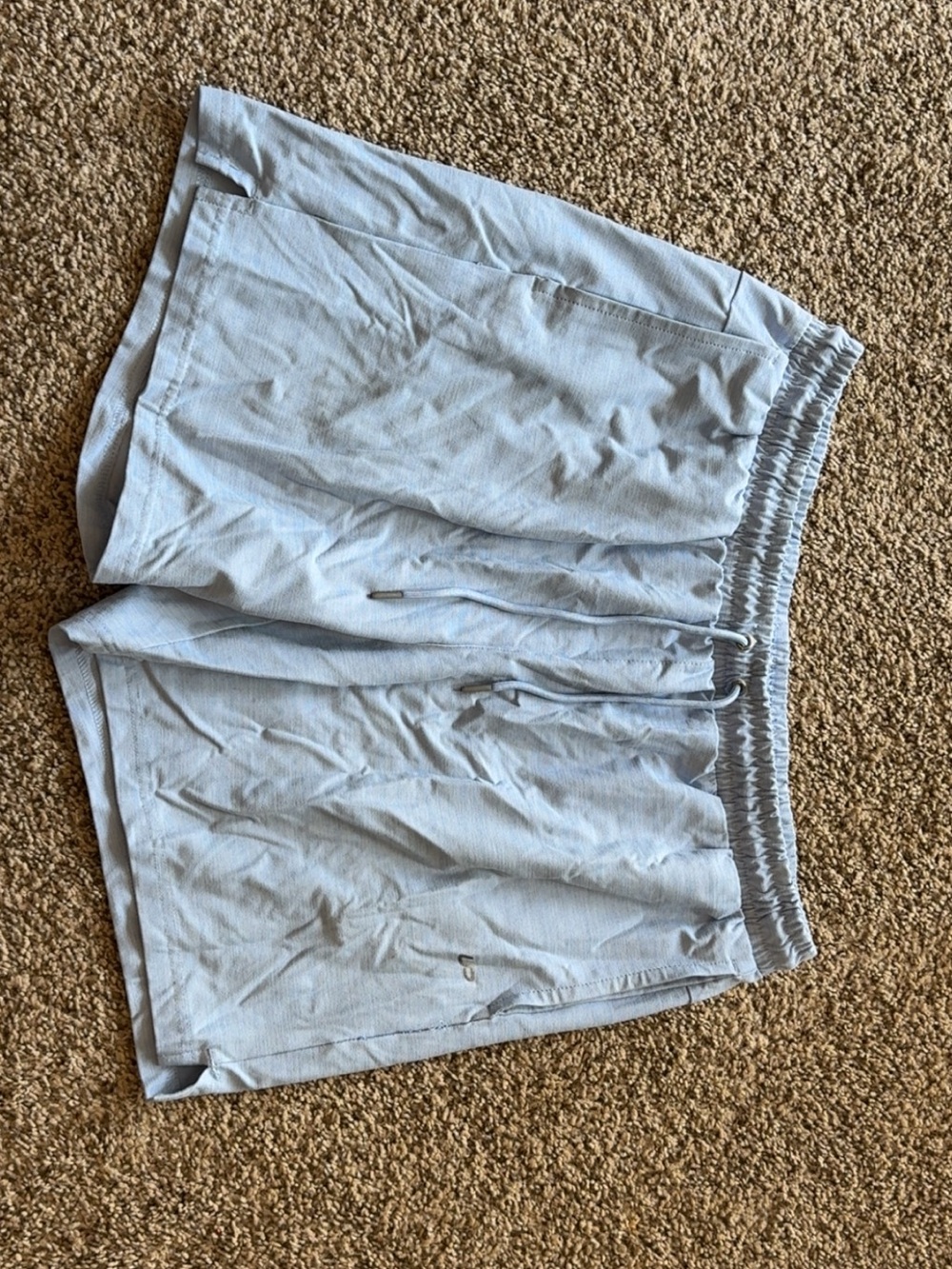 Light Blue Women's Athletic Drawstring Shorts